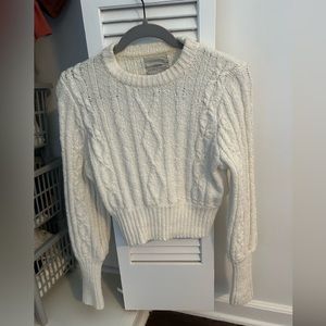 Urban Outfitters white crop cable knit sweater